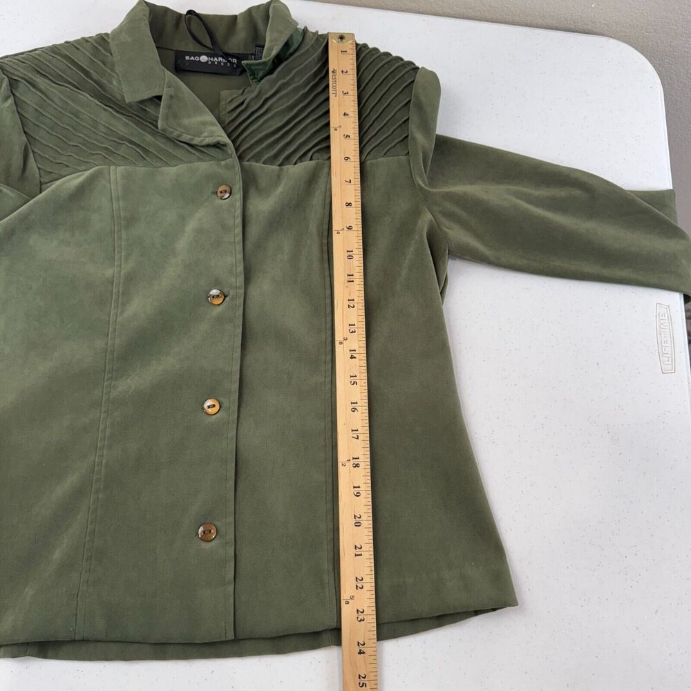 Sag Harbor‎ Women's Jacket & Dress 2 Piece Suit Set Solid Olive Green - Picture 13 of 15
